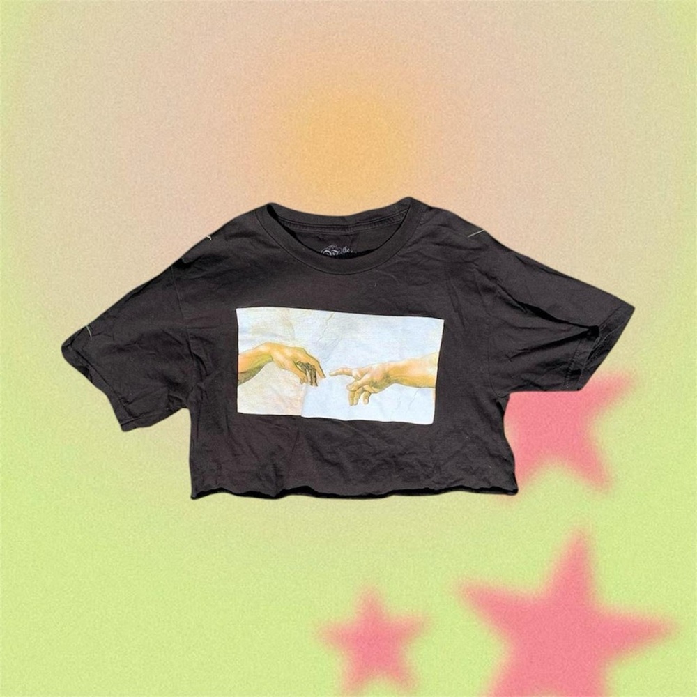 Michelangelo Sistine chapel crop top tee